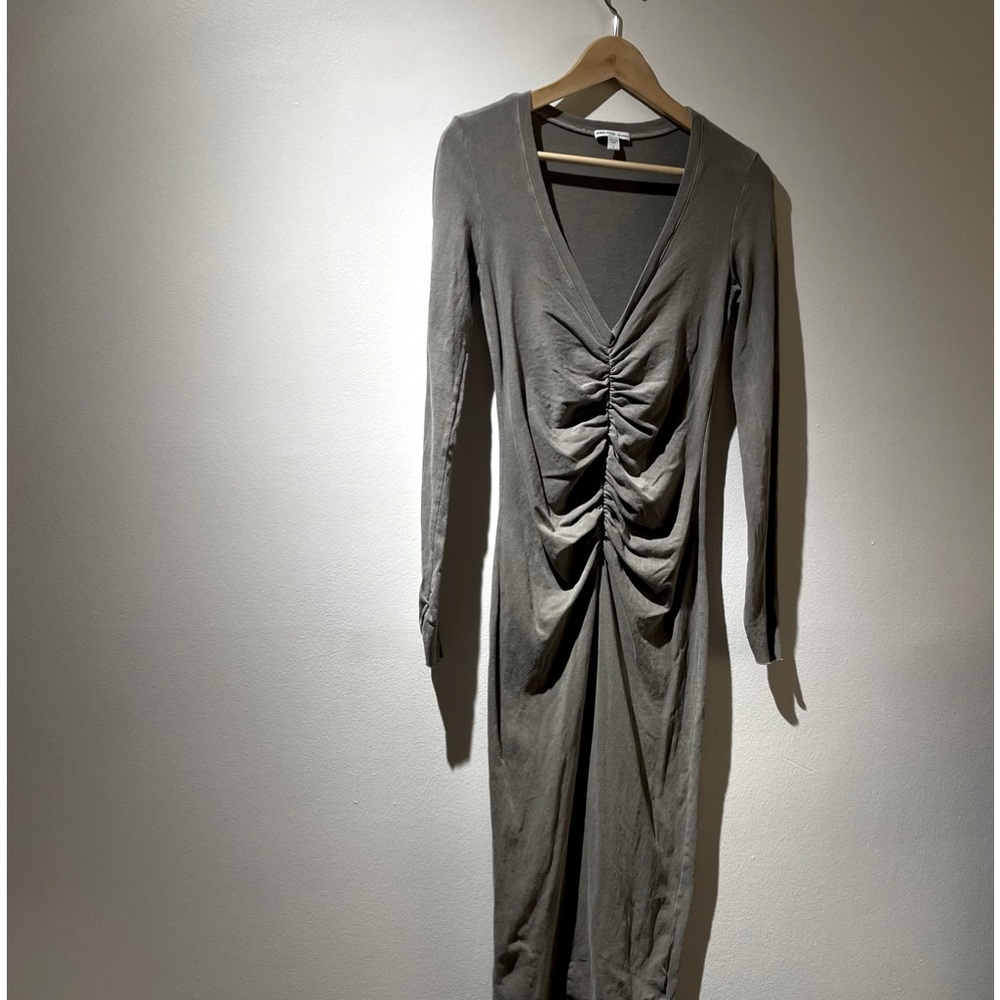James Perse cotton jersey long sleeved body con dress size 1 xs-sm